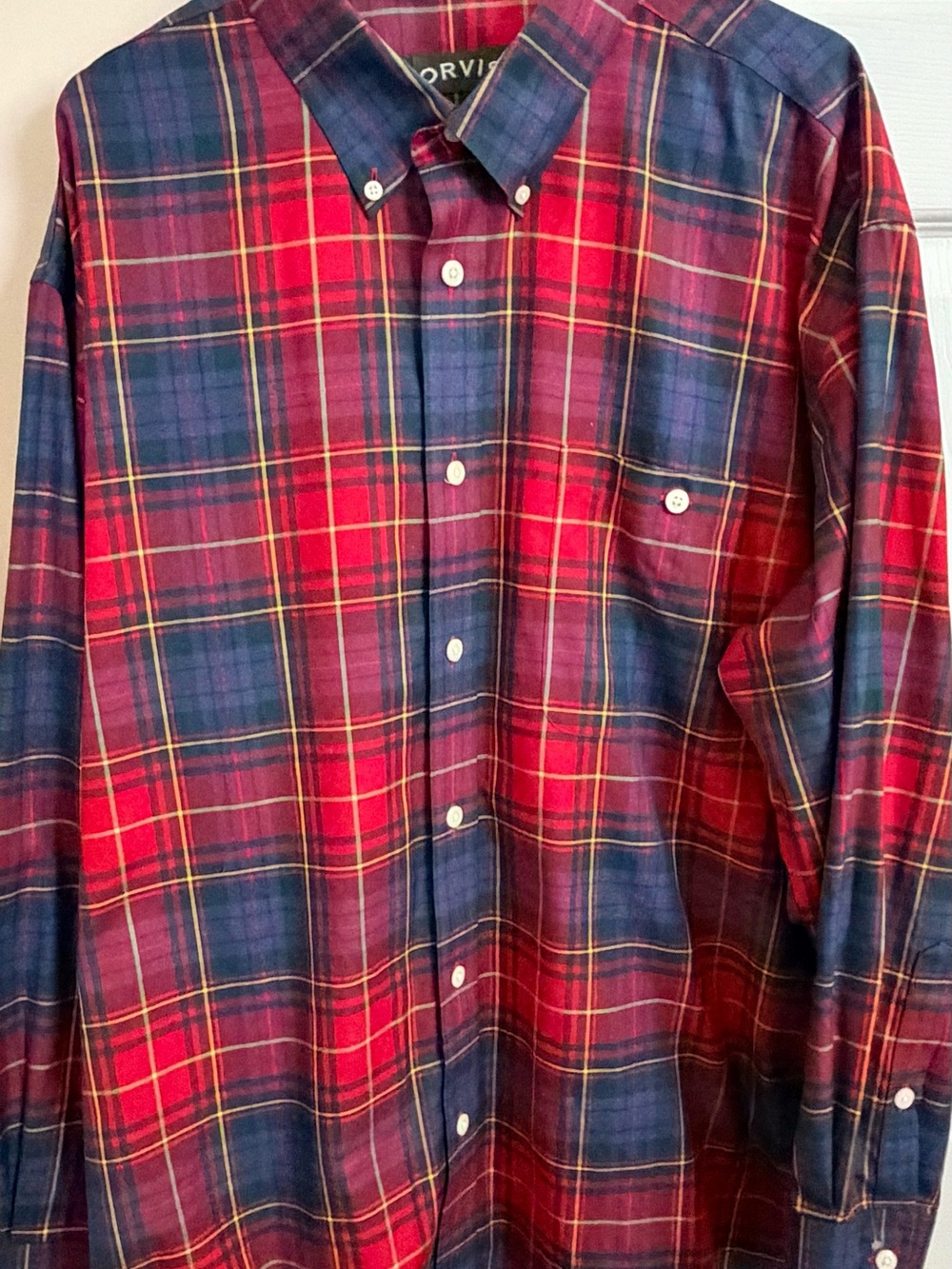 Orvis Multicolored 100% Cotton Men’s 2XL Long Sleeve Down Shirt